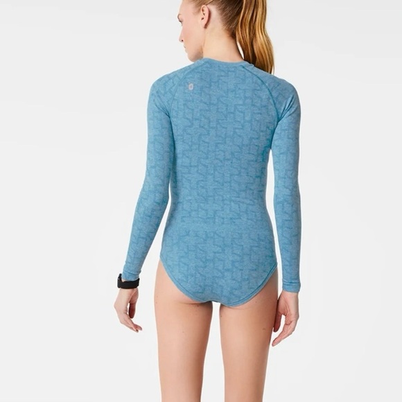 New Figs Logo Salta Seamless Bodysuit Blue Medical Uniform - Picture 2 of 8